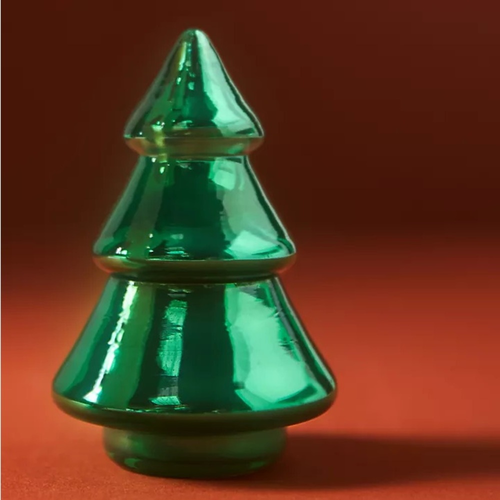 Anthropologie Mini Tree Woody Fresh Balsam & Cedarwood Green candle NWT